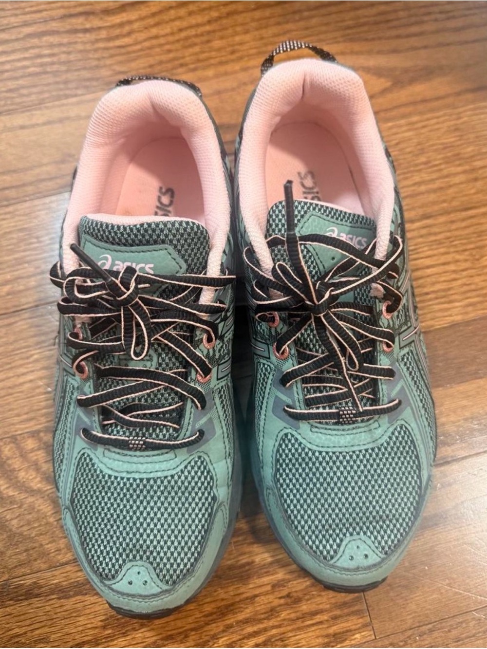 ASICS Women's Mint Green and Light Pink Running Shoes